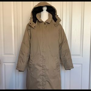 L.L. Bean Large (14-16) Tan Long Full Zip Coat